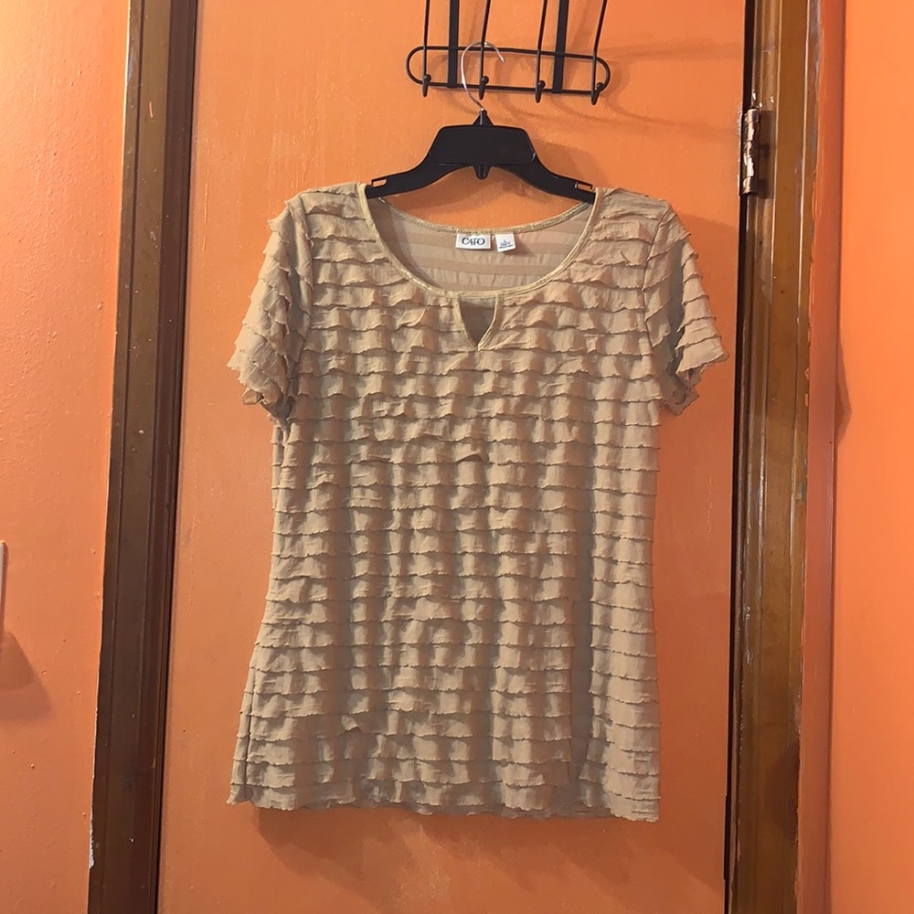 *4 items for $25* Women Tan Blouse by CATO size L